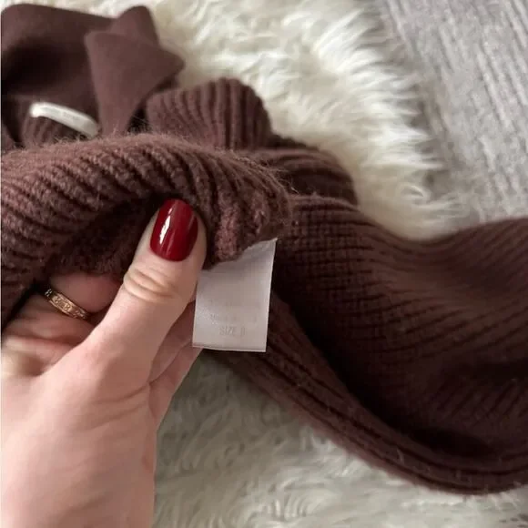 Miss Love Brown Collar Crop Sweater - Picture 7 of 7